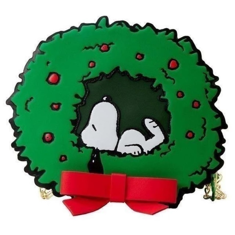 Loungefly Peanuts Snoopy Christmas Wreath Crossbody Bag Holiday